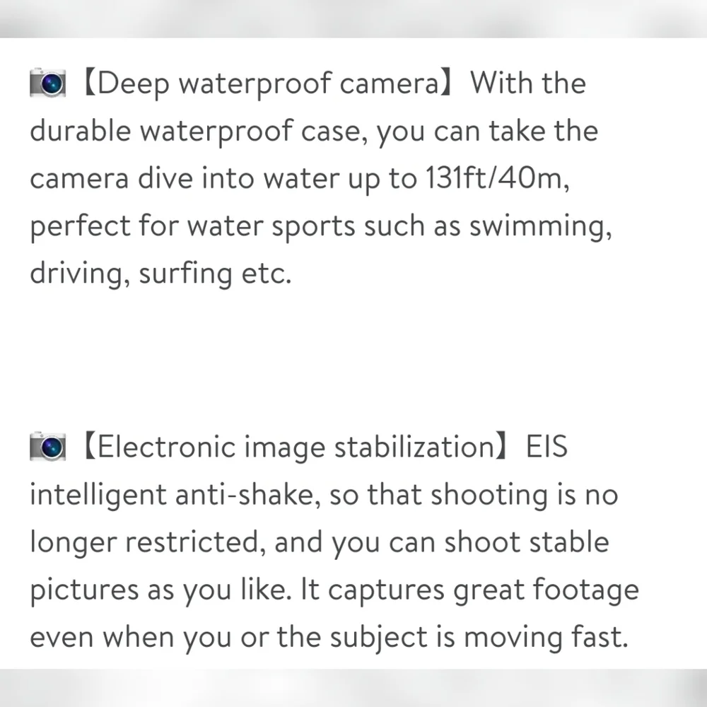 CAMPARK 4K/30FPS Dual Color Screen Action Camera 24MP Ultra HD Wifi Underwater